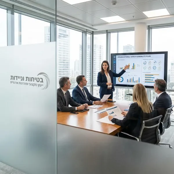 יועץ בטיחות מציג תוכנית בטיחות ארגונית